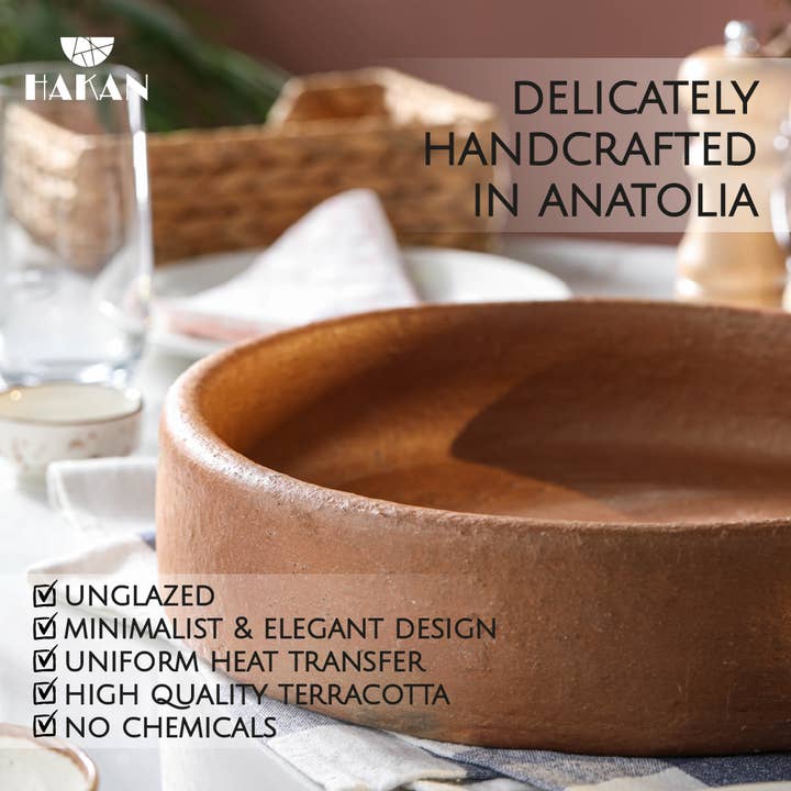 Hakan - Wholesale Cooking Pot - Hakan Efes Clay Pan for Cooking, Unglazed Pot, No Lid