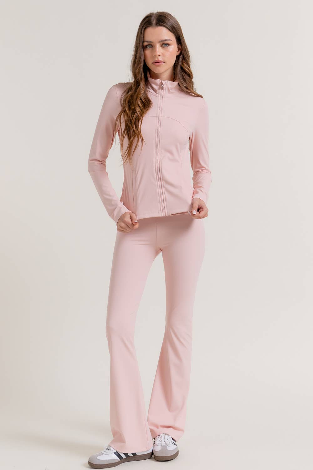 Active Basic | Active USA - Wholesale Athletic Jacket - Women's - Long Sleeve Mock Neck Seam Detail Workout Jacket15