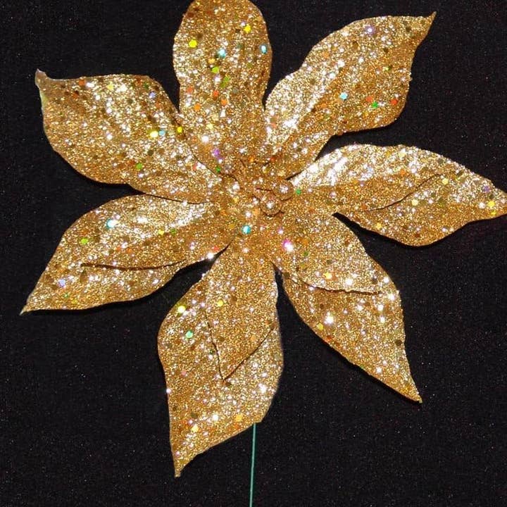 10" Guldglimmer Julestjerne - 6 Stykker for engroshandel hos Larksilk