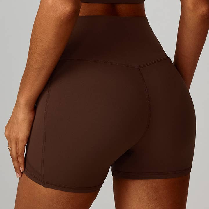 Sodalemon - Wholesale Athletic Shorts - Women's - Women High-Waist Quick-Dry Pocket Yoga Shorts4