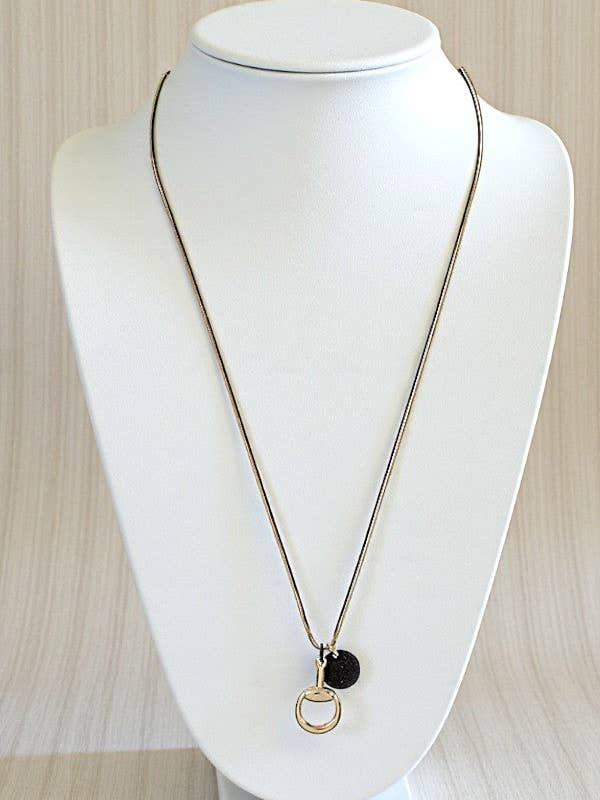 WESTERN SNAFFLE ROUND PENDANT LONG DOUBLE STRING NECKLACE for wholesale by Andrea Bijoux