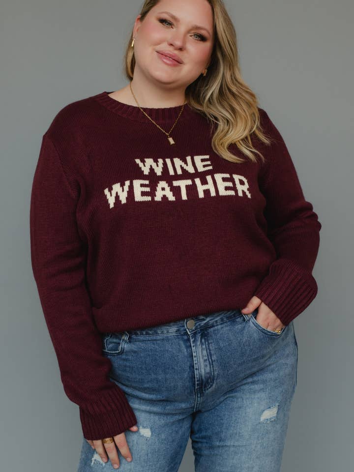 XXL Wine Weather Sweater for wholesale by Panache Apparel Co.