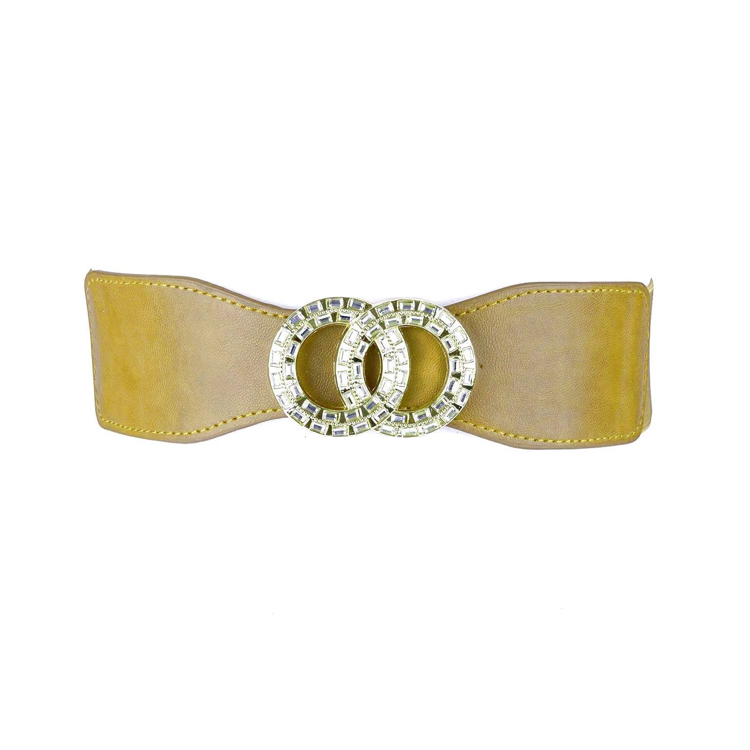 Diacly - Vente Ceinture – femme - Ceinture élastique à double anneau en strass1