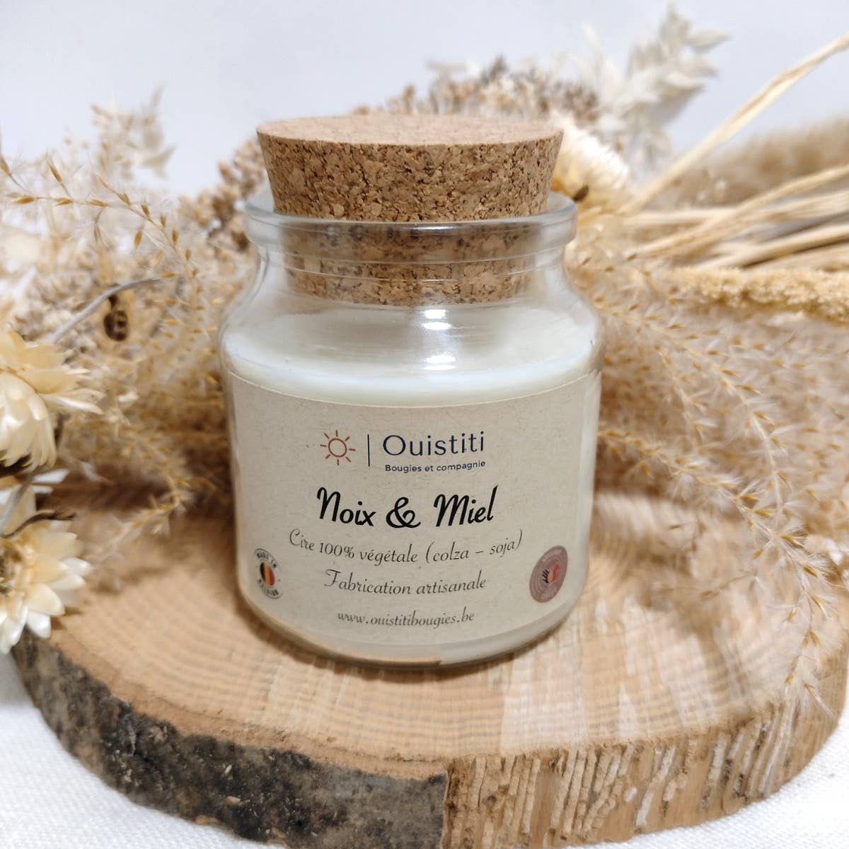 Ouistiti - Bougies et compagnie - Wholesale Jar/Filled Candle - Walnut & Honey Scented Candle - Vegetable Wax - 150 g