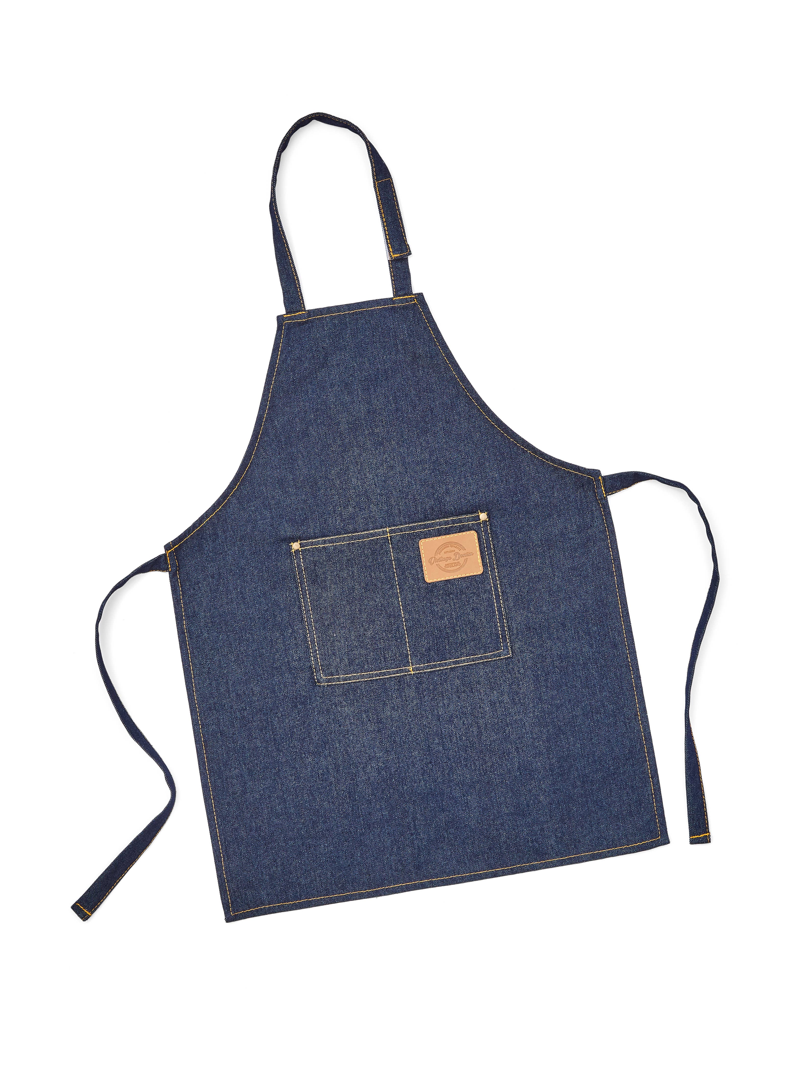 Indigo Oxford Denim Kids Apron Kids Cotton Aprons for wholesale on Faire0