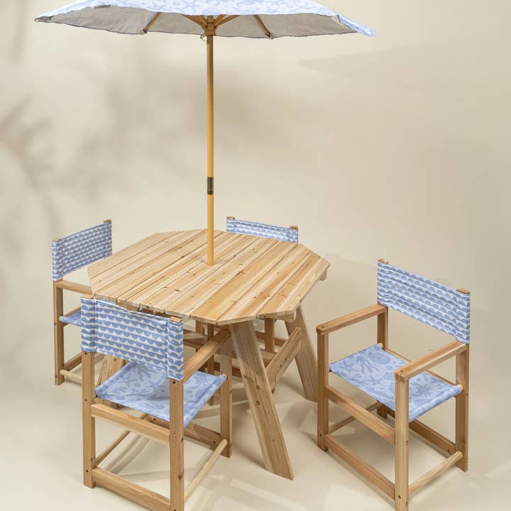Coco Village - Wholesale Patio Set - Kids’ Patio Set 4 Chairs and Parasol–Under the Sea1