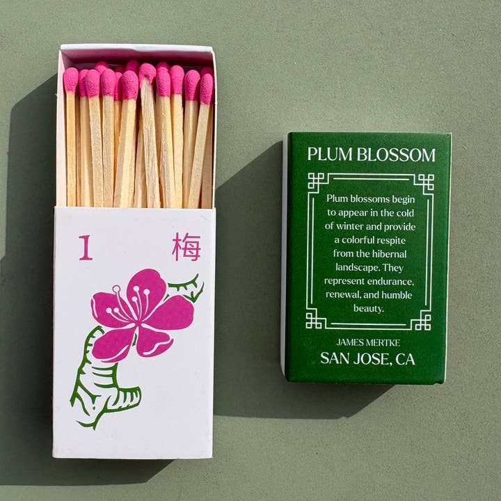 Mahjong Matchboxes - Plum Blossom for wholesale by Painting With James