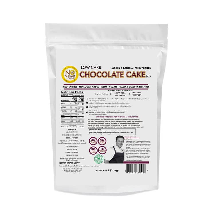 No Sugar Aloud LLC - Wholesale Cake Mix - BULK - Low-Carb Chocolate Cake Mix