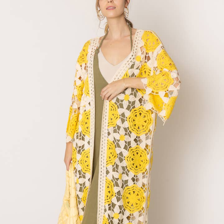 Fashion City - Wholesale Cardigan - Women's - Women Flower Pattern Crochet Cardigan8