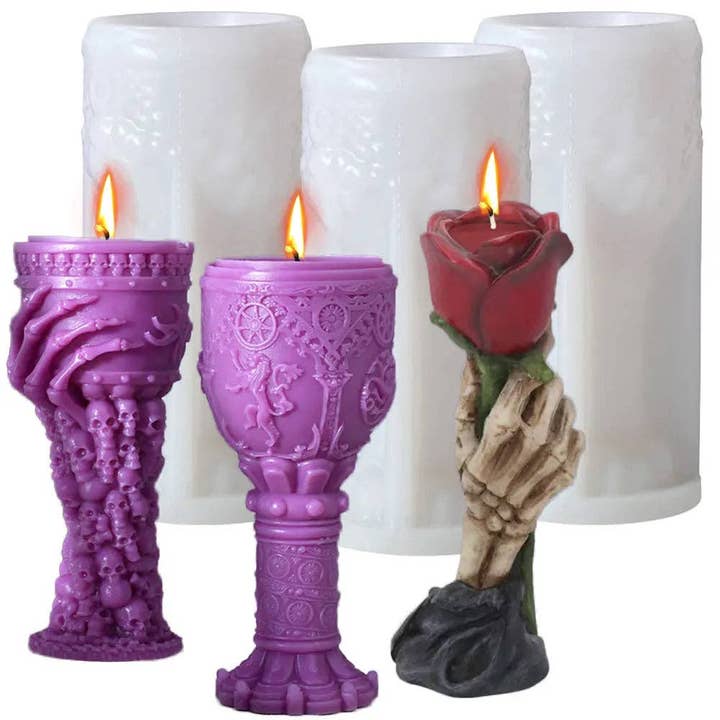 Holiday Decor Hand Goblet Silicone Candle Mold for wholesale by Haaro