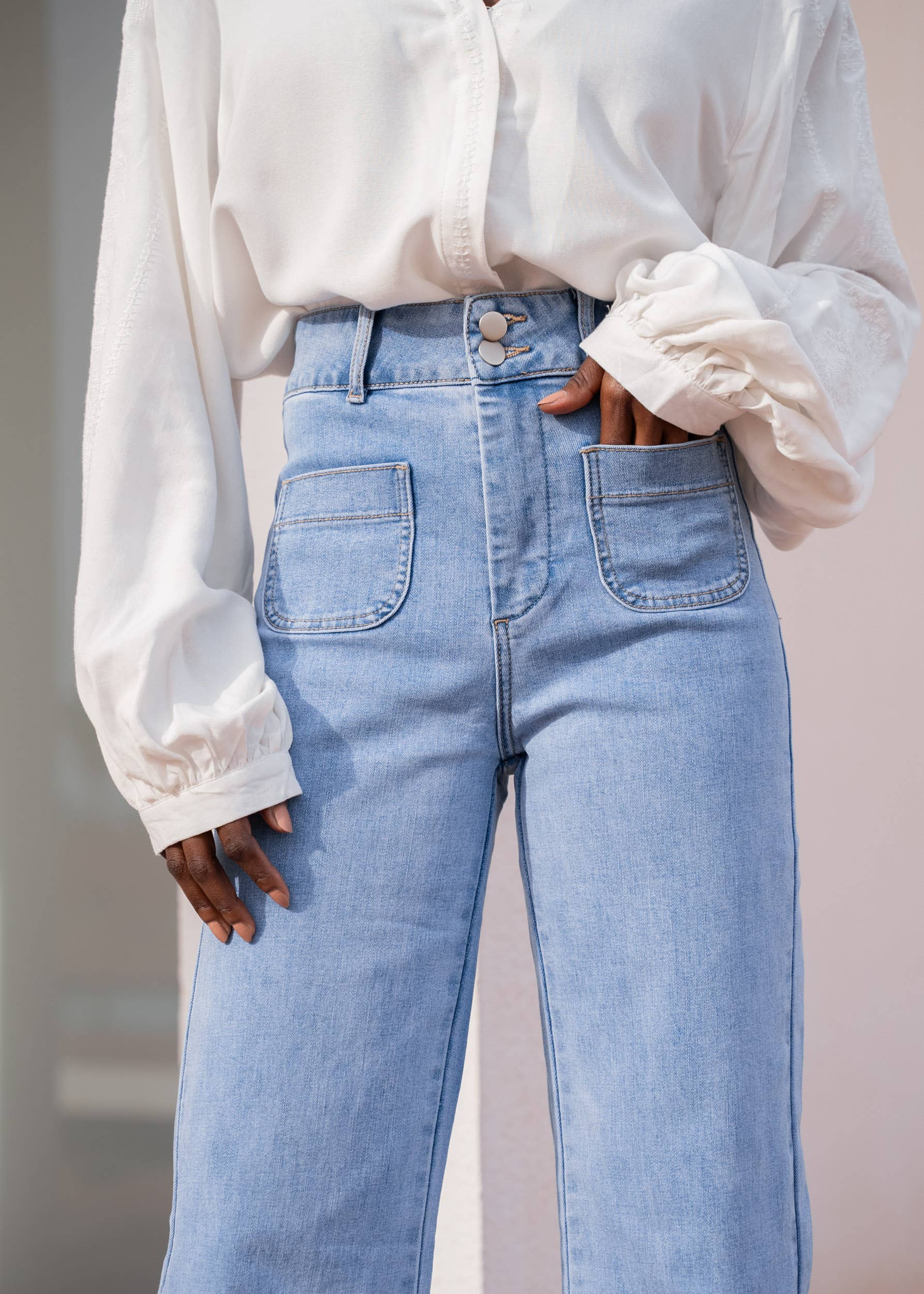 Oraije Paris – calças de ganga - Mulher por atacado – Elena flare jeans35