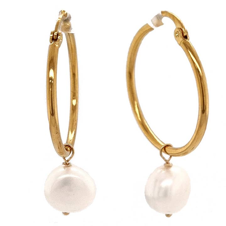PearlGem Designs - Wholesale Hoop earrings - Rebecca Freshwater Pearl hoop Earrings1