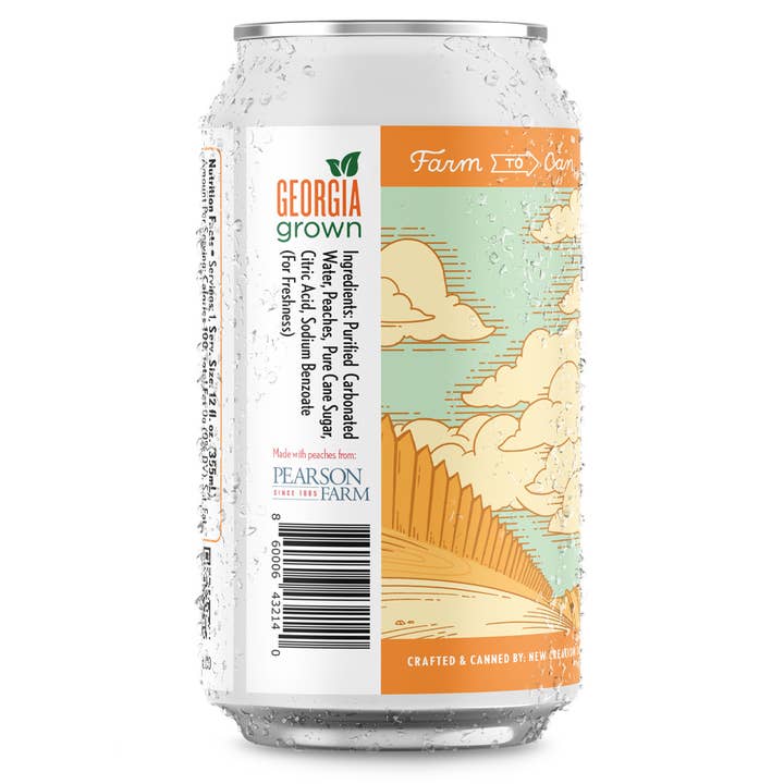 New Creation Soda - Wholesale Soda/Carbonated Drink - Peches Georgia Peach Soda (Case of 16)