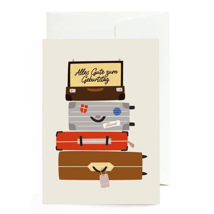 Greeting Card Suitcase Stack for wholesale by Roadtyping