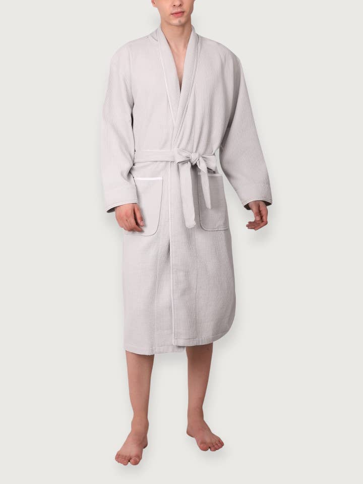 Viverano Organics - Wholesale Robe - Men's - Men's Organic Waffle Weave Spa & Bath Robe (2 Colors)