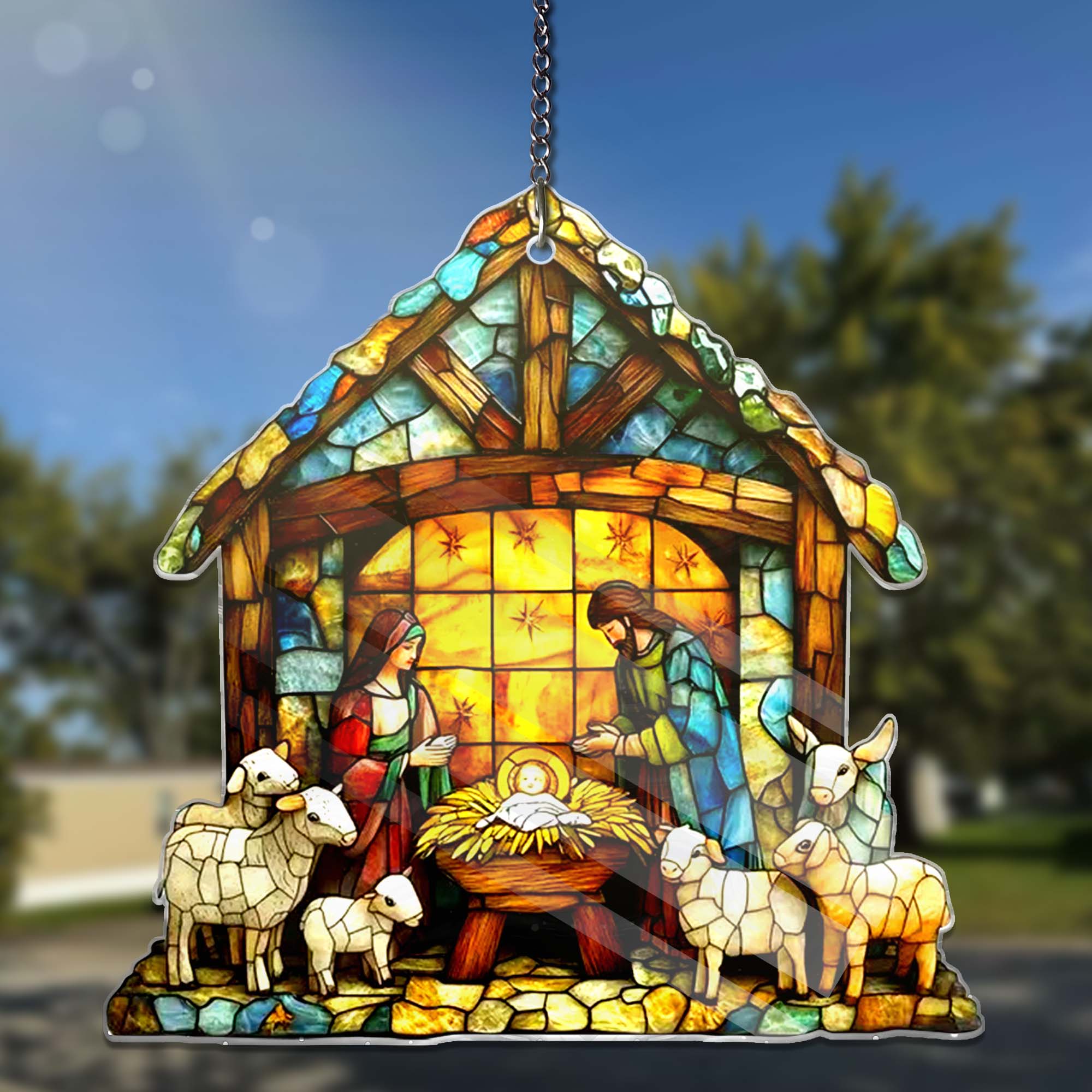Merchemy - Wholesale Wall Decor - Kids & Baby - Nativity Catholic Ornament Nativity ACRYLIC Window Hanging7