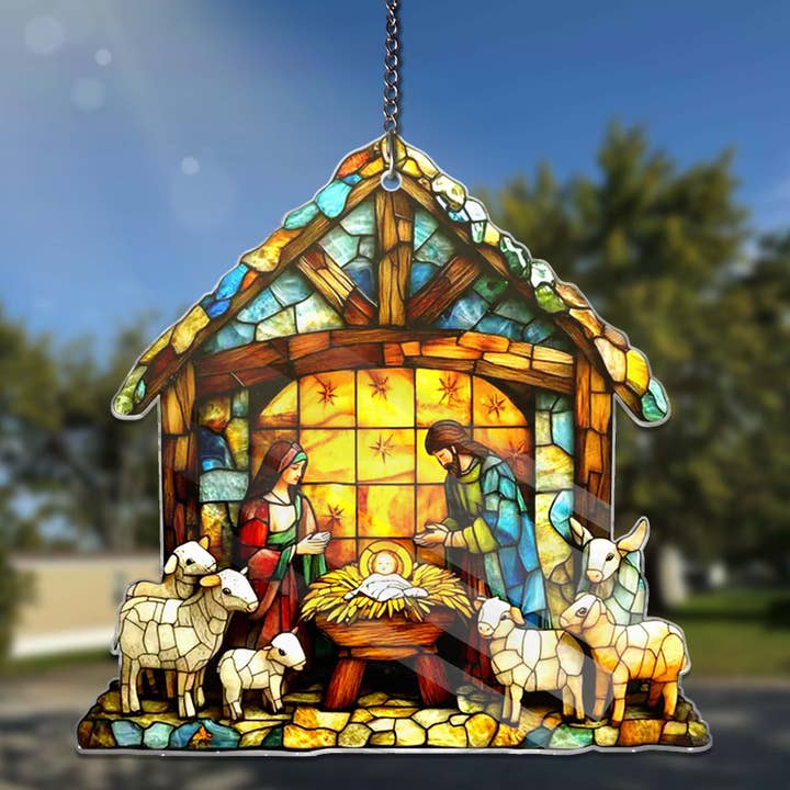 Merchemy - Wholesale Wall Decor - Kids & Baby - Nativity Catholic Ornament Nativity ACRYLIC Window Hanging7
