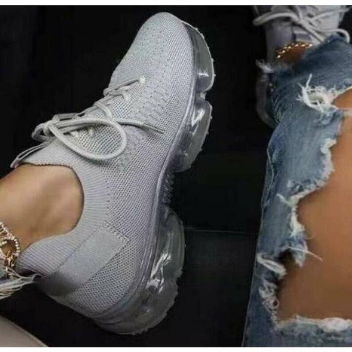 Kickz Wholesale - Wholesale Lifestyle trainers – Women′s - Grey mesh flex sneakers