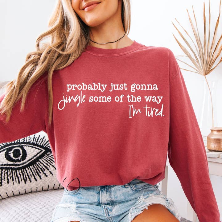 Probably Just Gonna Jingle Long Sleeve Graphic Tee and other Purchase Wholesale probably. Free Returns & Net 60 Terms on Faire trending on Faire.
