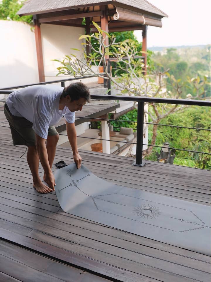 Lightweight Ultra Grip Travel Mat - Warrior Black for wholesale by Ladina Yoga