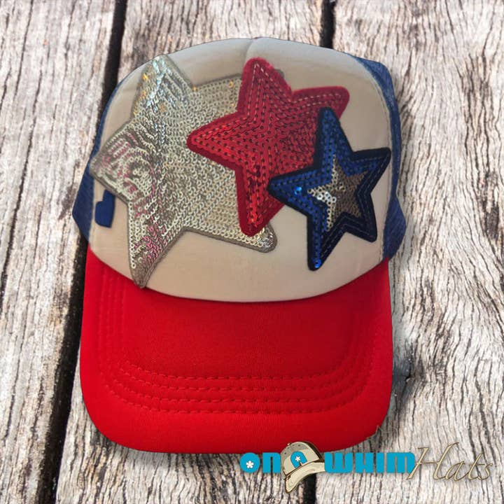 Vermelho, branco e azul por atacado de On a Whim Hats