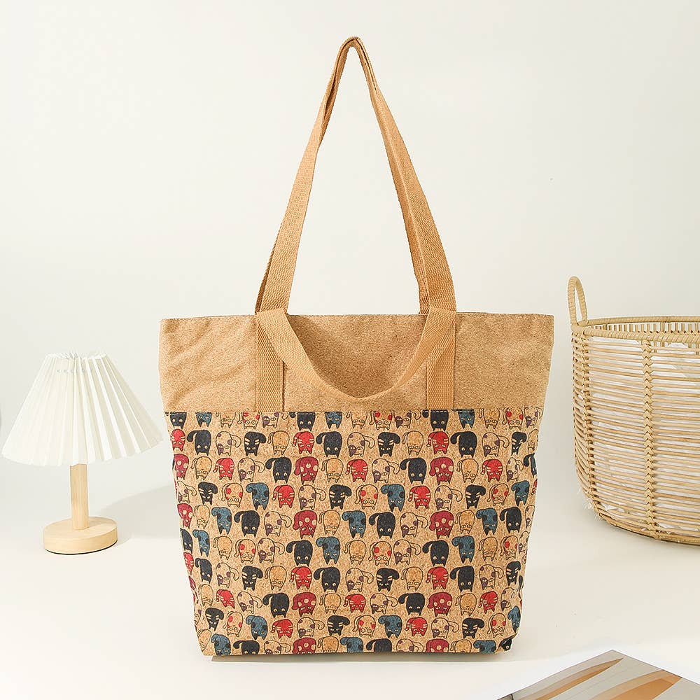wandf - Wholesale Tote Bag - Women's - Printed Cork material Handbag Shoulder Bag Tote Bag4