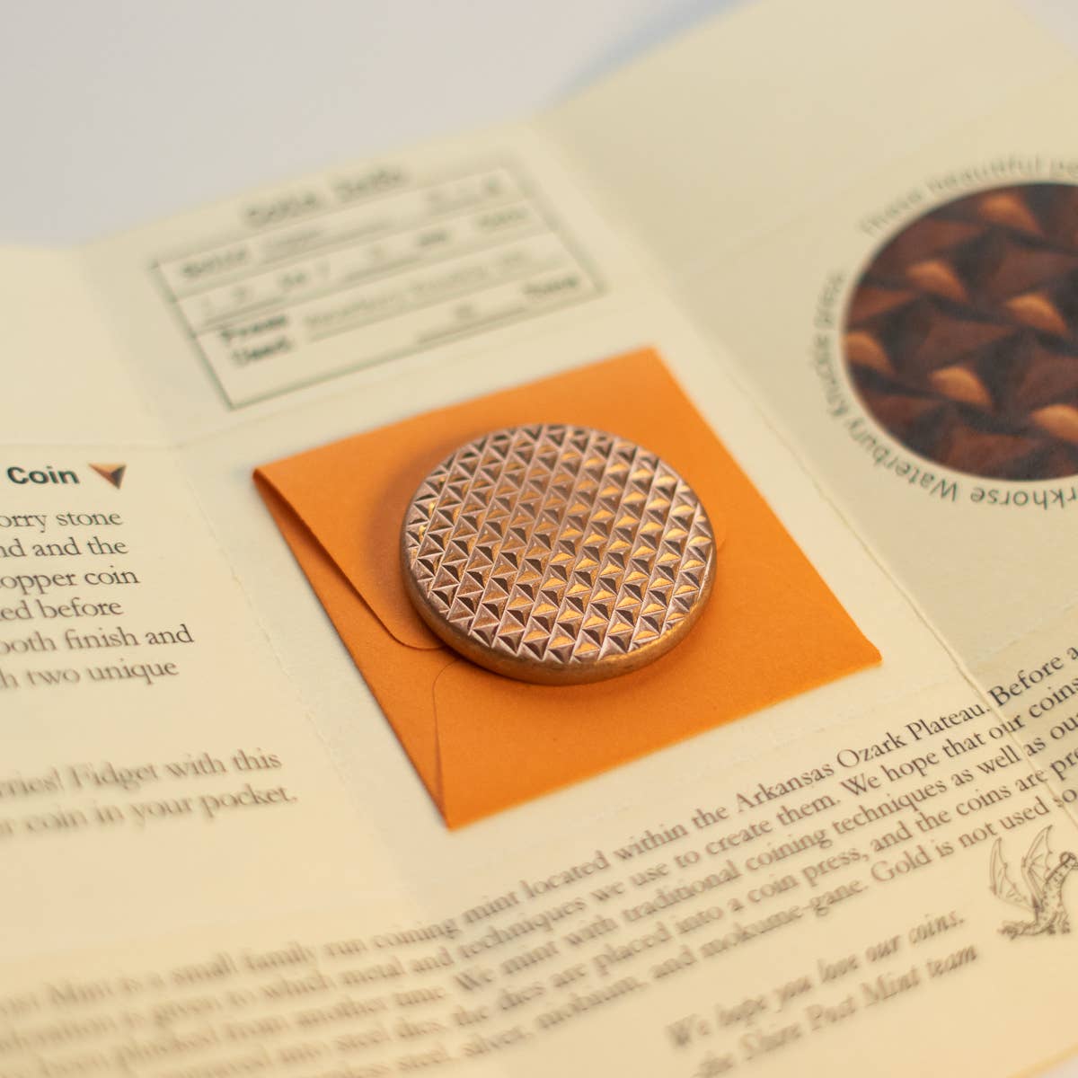 Shire Post Mint - Wholesale Keepsake Coin/Token - Duplex Worry Coin - Geometric and Hammered Copper Coin7