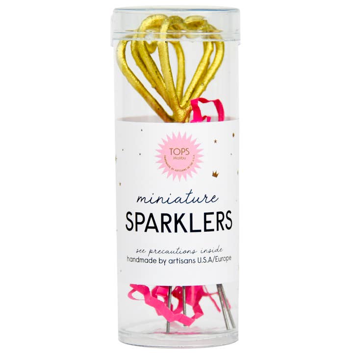 TOPS Malibu – wholesale Sparkler – Mini 4" Gold Heart Sparkler Wands - Tube of 4