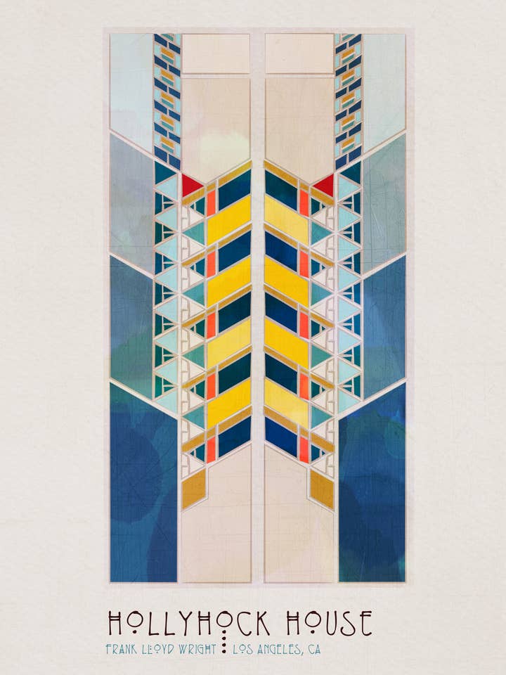 Fenêtre de la Maison Hollyhock / Frank Lloyd Wright pour la vente par Lucky Skye Graphics