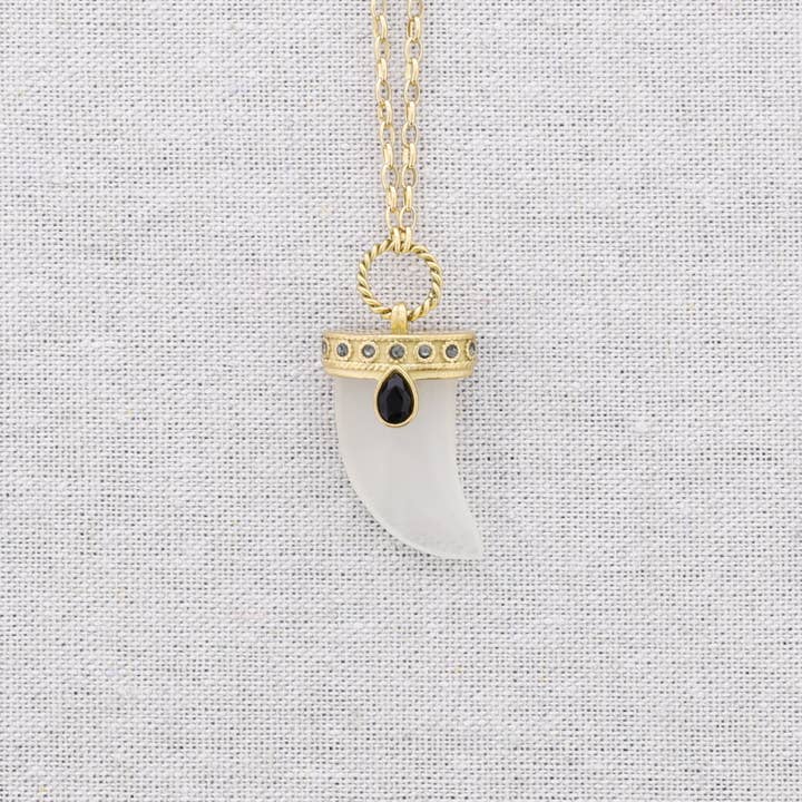 Sonata - Wholesale Pendant/Charm Necklace - Steel Necklace, Horn Pendant, Stone, Crystals6