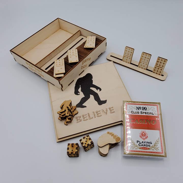 Spil Box - Bigfoot for engroshandel hos Rocket Laser Graphics
