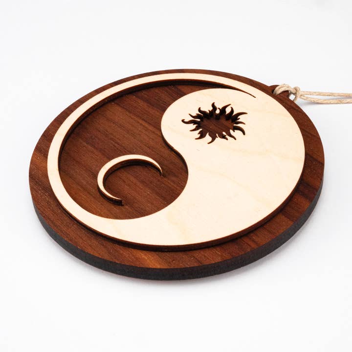 Woodland Woodworx - Wholesale Ornament - Layered wood Ornament, Yin Yang Symbol2
