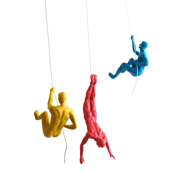 Bentley & Bo - Wholesale Sculpture - Coloured Climbing Men Trio (Set of 3)