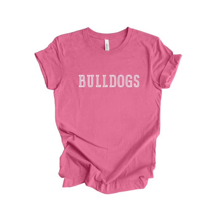 Fan Gear Central - Wholesale Screen Printed T-Shirt - Women's - Bulldogs Mascot School Graphic Tee3