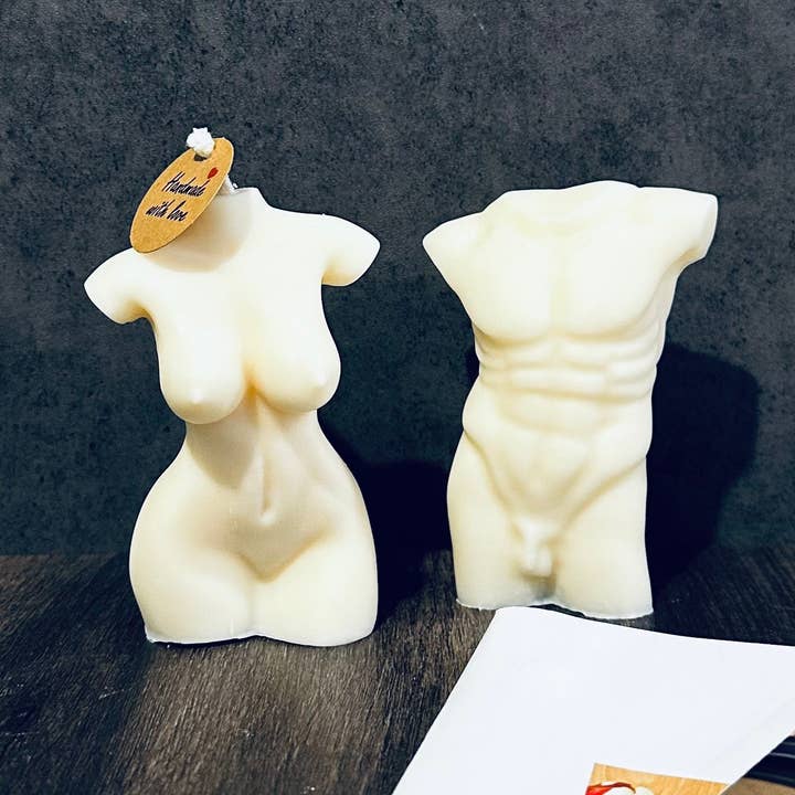 Frauen- und Männerkörper-Kerzenset, Paar-Torso-Kerze für den Großhandel von Karly’s Candles