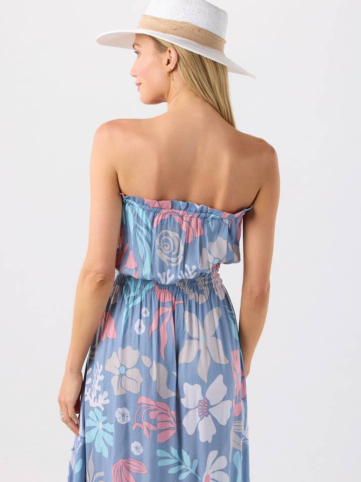 Shellscapes Dusty Blue Ryden Maxi Dress for wholesale on Faire4