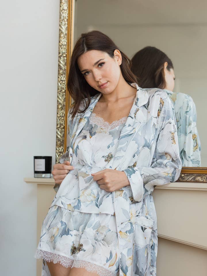 MOONLIGHT POPPY SILK ROBE for wholesale by Atelier Noitē