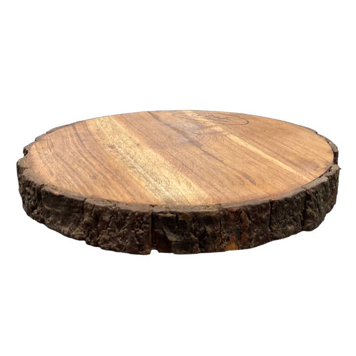 India Handicrafts Inc - Wholesale Cake Stand - Bark Edge Cake Plate w/ Iron Feet, SM, 65