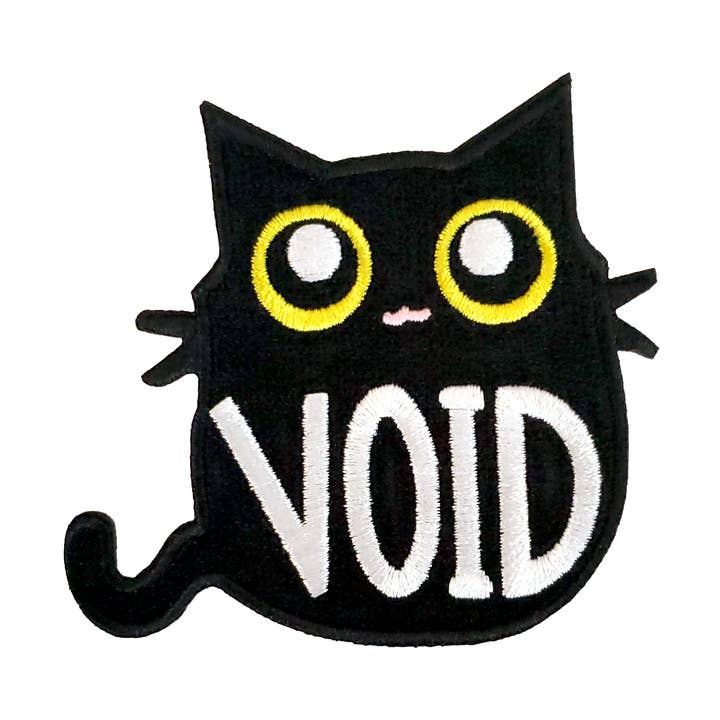 Aufnäher „Black Cat Void“, bestickter Aufnäher zum Aufbügeln für den Großhandel von Kolorspun Pins