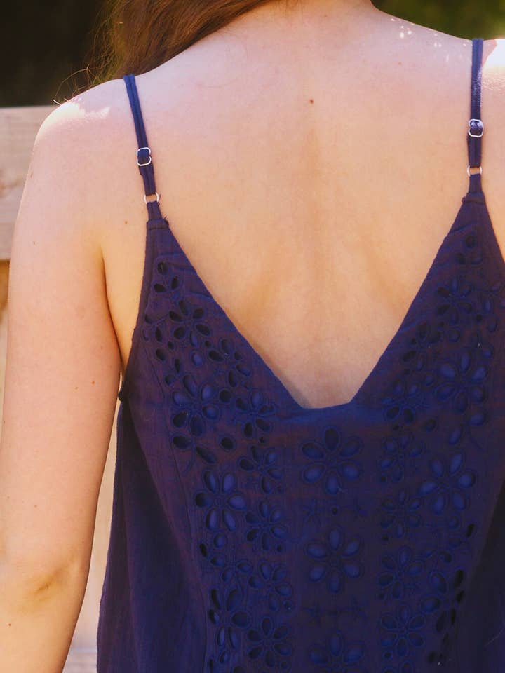 Lavande ID4290 Robe nuisette à taille basse en dentelle contrastante en vente sur Faire12