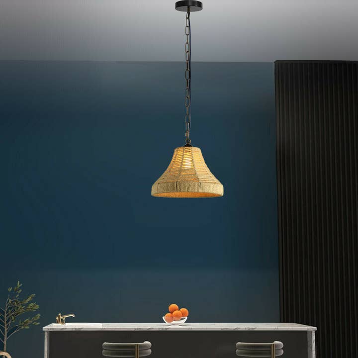 Ledsone – Engroshandel Lysekrone/pendellampe – Bell Shape loft vedhæng lys hamp reb hængende lys E272