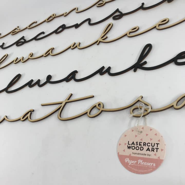 Makery Maven Co. - Wholesale Wall Accent - State Collection | Lasercut Script Locale Wall Art2