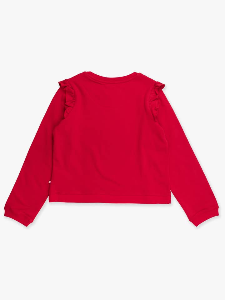 Girls Red Knit Flutter Sweatshirt
for wholesale on Faire7