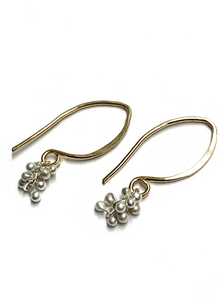 Mini Wisteria Caviar Hook Earrings for wholesale by YedOmi Jewelry