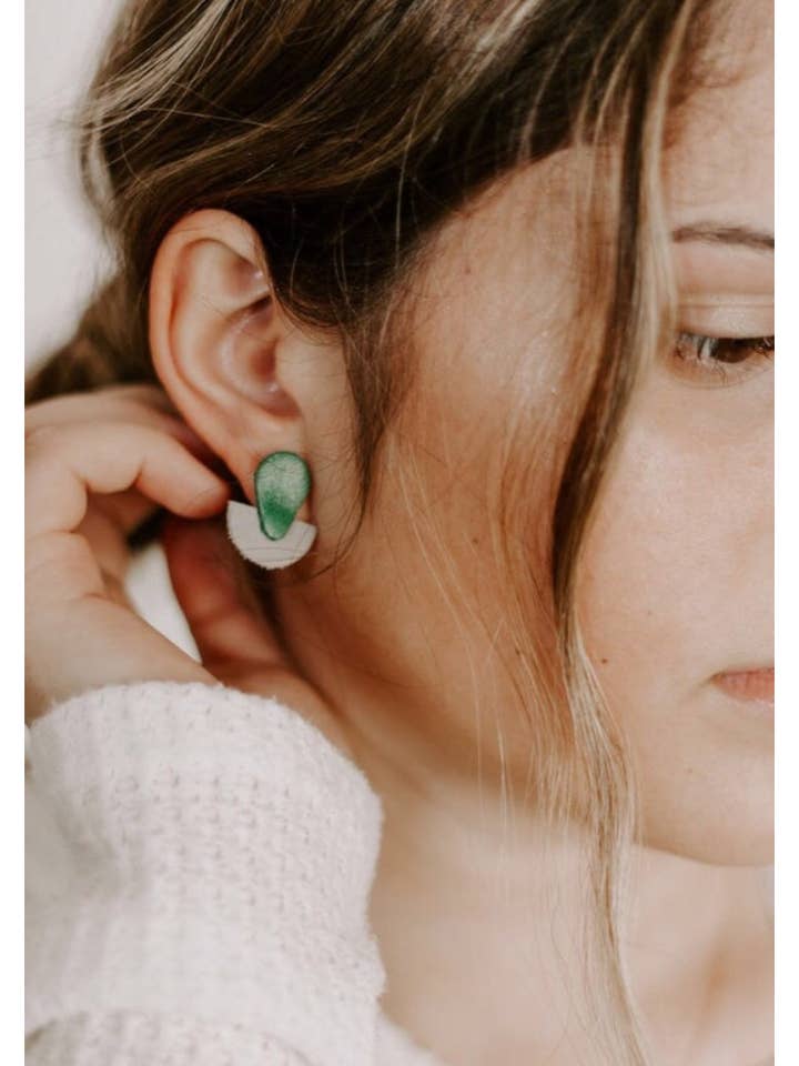 Leather Earring - Stacked Studs for wholesale by Liberty St
