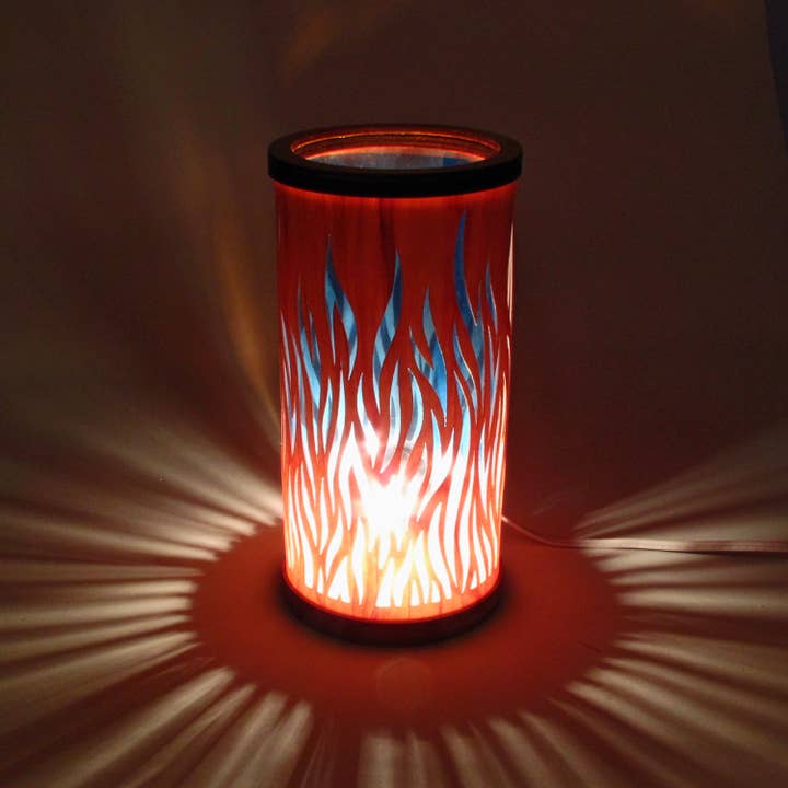 Made and Assembled - Vente Lampes d'appoint/de bureau - Lampe de colonne en placage cerise - Feu2