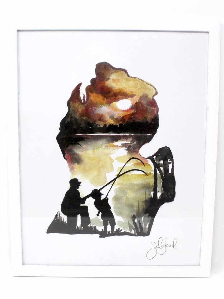 Stampa artistica per la festa del papà in Michigan per la vendita all'ingrosso da parte di Shelby Kregel Art and Design