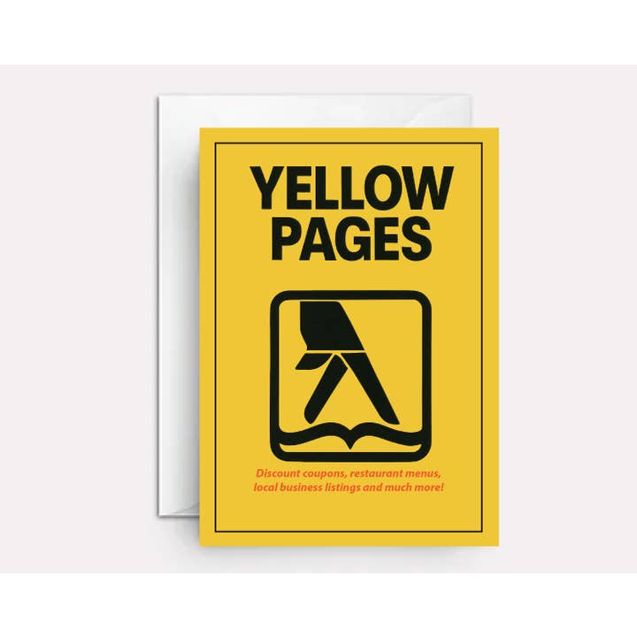 Yellow pages birthday card for wholesale by Paper Bound Greetings