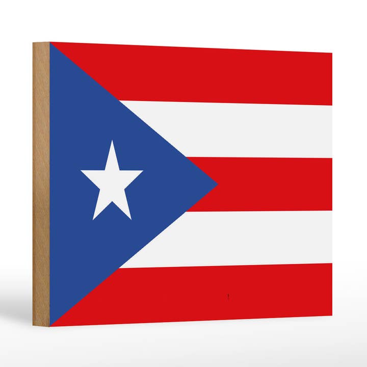 Femer - Wholesale Sign - Puerto Rican flag wooden sign 18x12cm Flag of Puerto Rico0
