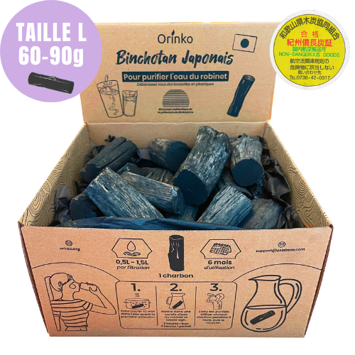 Orinko - Wholesale Water Filter - Kishu binchotan bulk 2kg (size L) + Free Display1